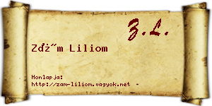Zám Liliom névjegykártya
